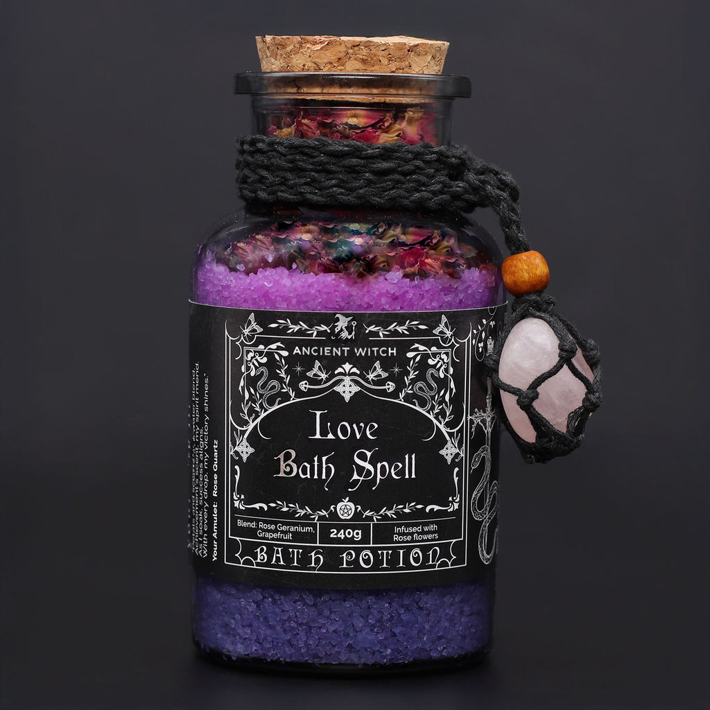 Baño de Bruja Amor · Poción Ritual con Cuarzo Rosa