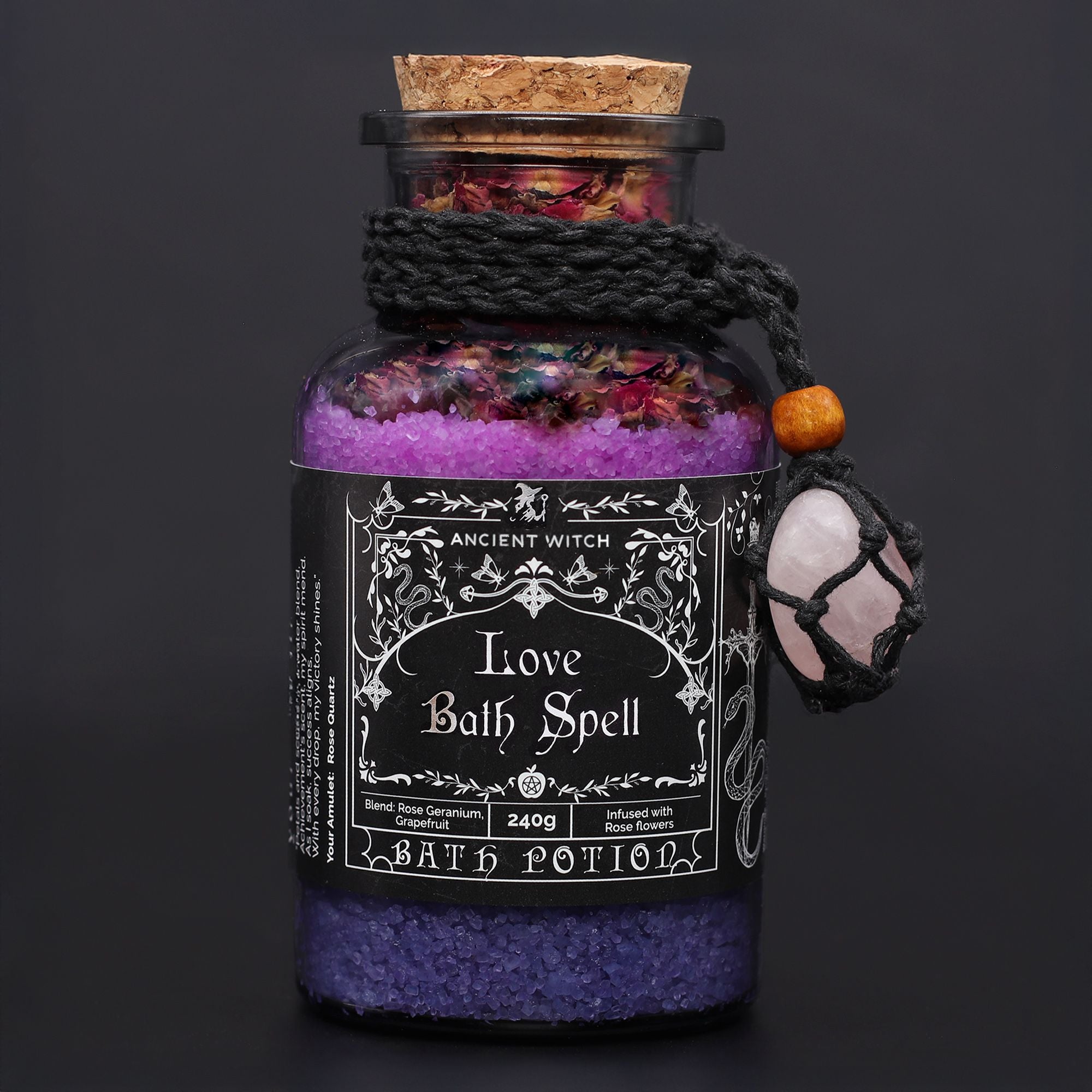 Baño de Bruja Amor · Poción Ritual con Cuarzo Rosa