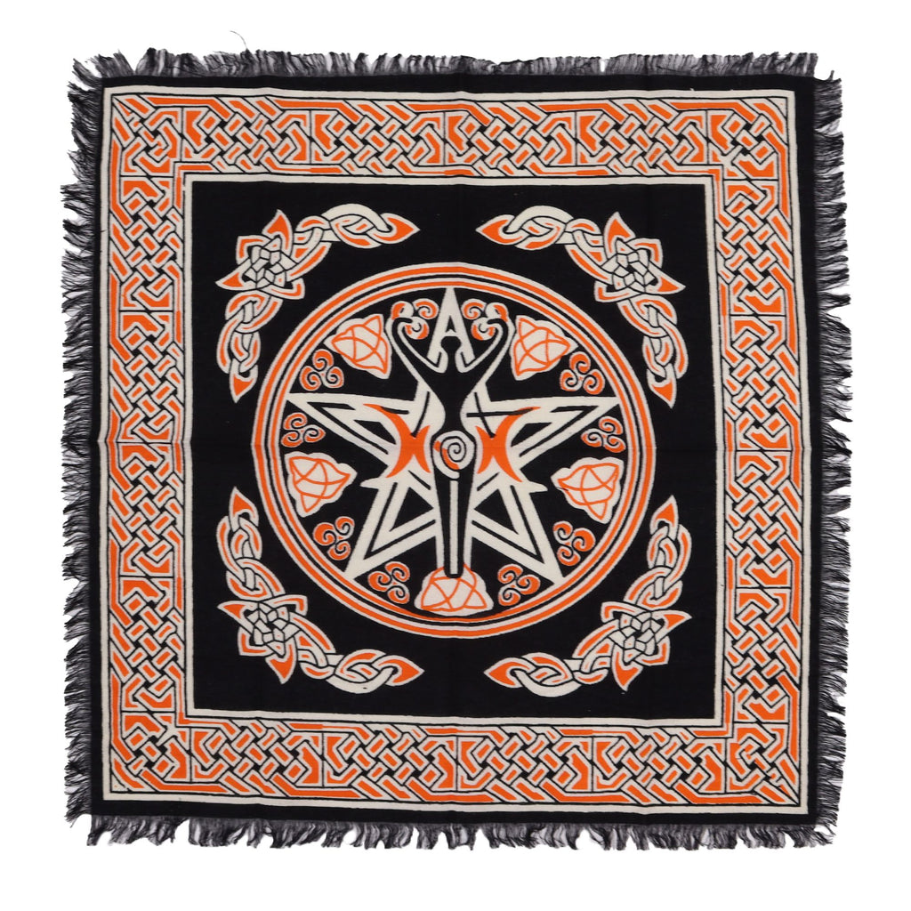 Mantel de altar esotérico con flecos - Madre Tierra