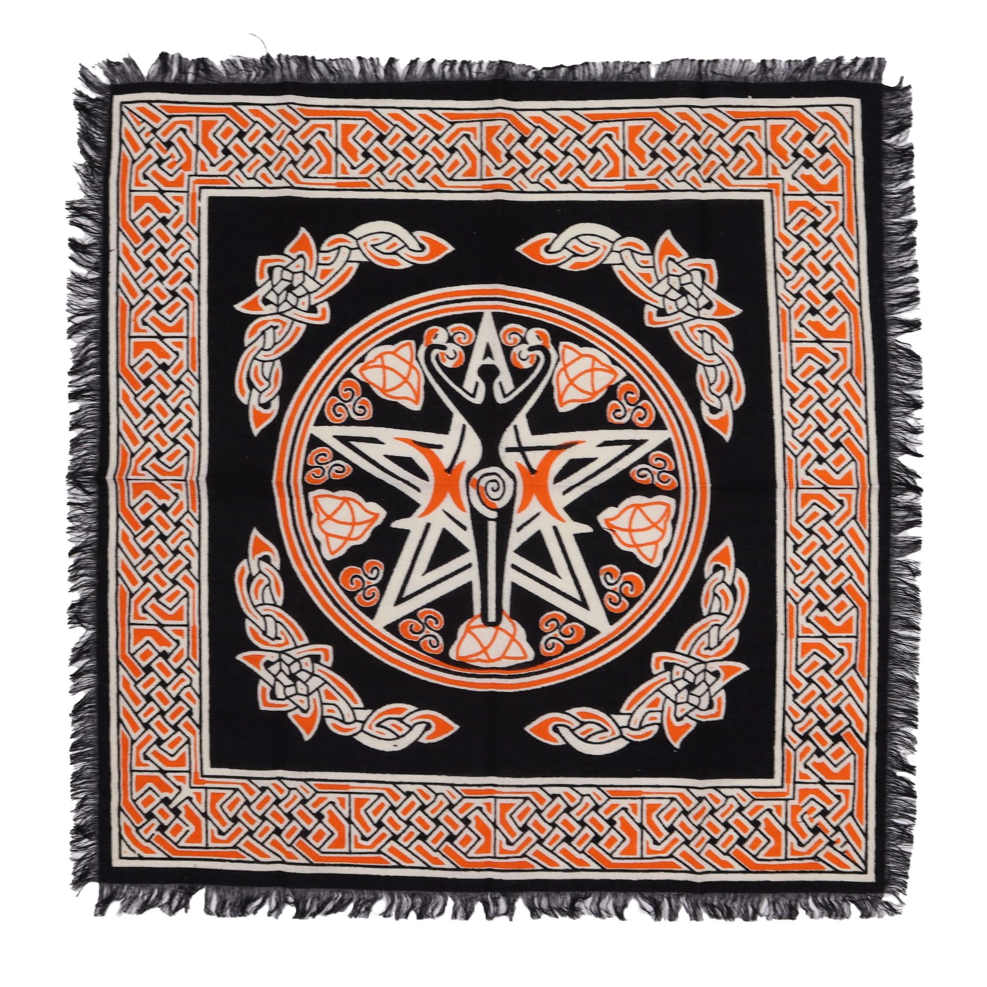 Mantel de altar esotérico con flecos - Madre Tierra