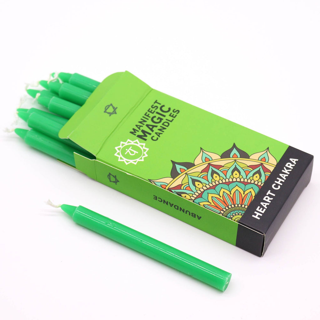 Velas Manifest Chakra Corazón · Pack de 12 (Verde)