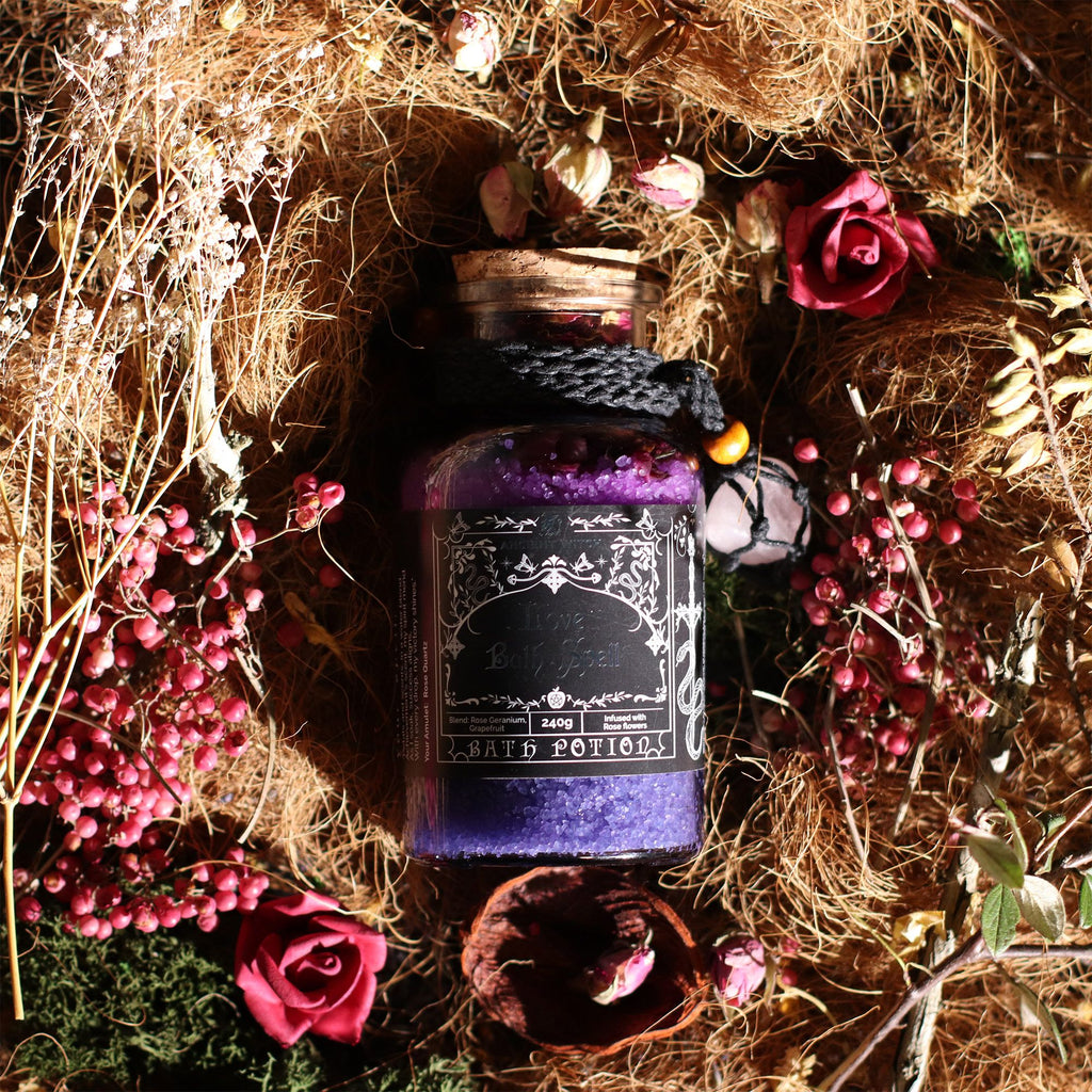 Baño de Bruja Amor · Poción Ritual con Cuarzo Rosa