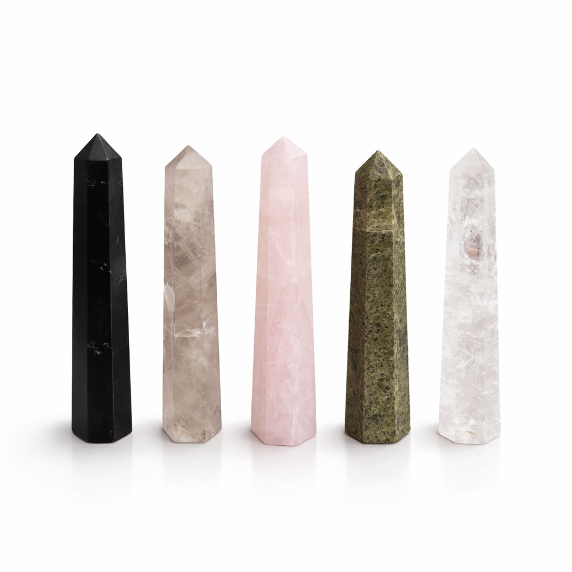 Punta obelisco de seis caras de piedra preciosa, aprox. 11 cm - Turmalina negra