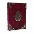 Libro Bronceado Rojo - Decoracion Hamsa de zinc con bordes de cubierta