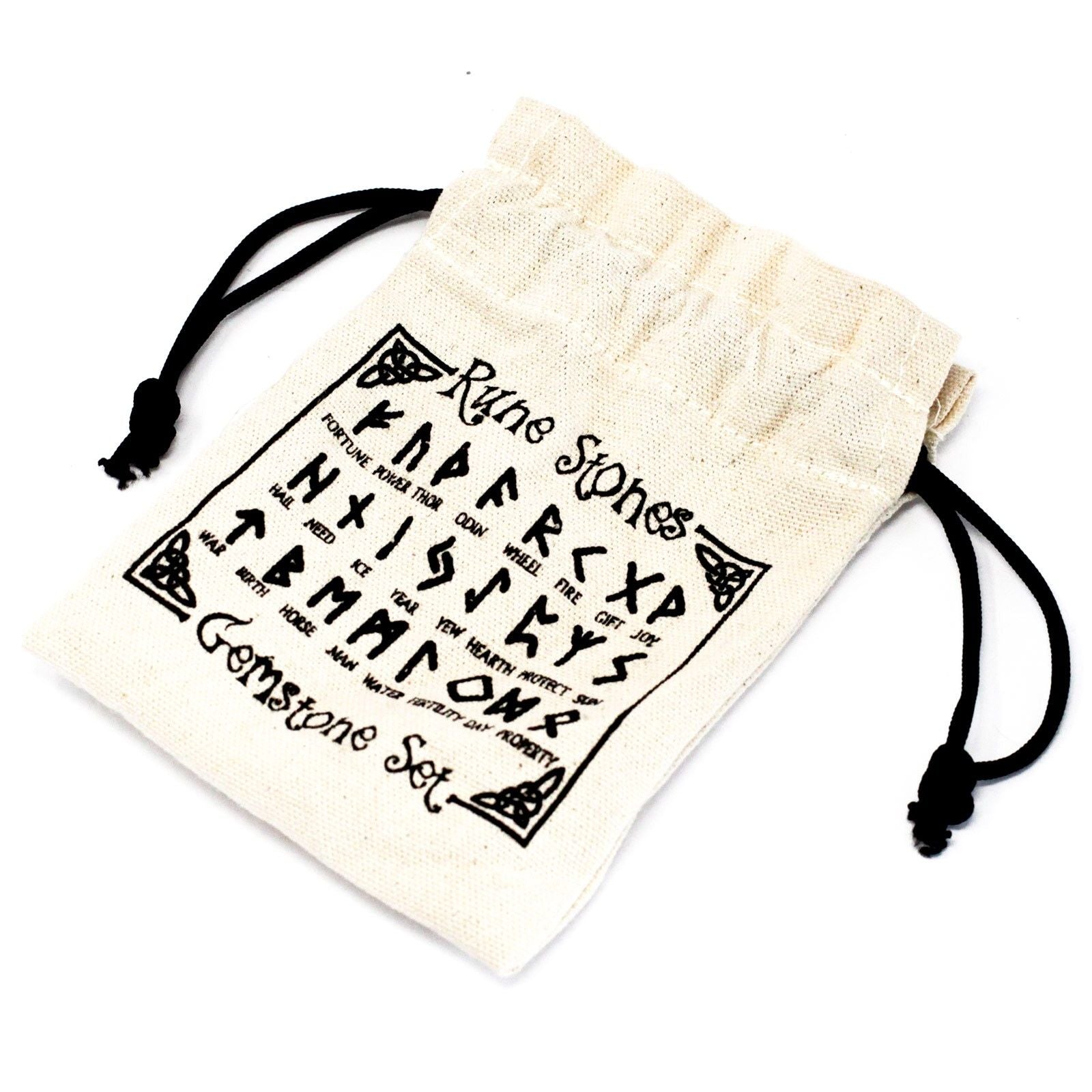 Juego de Runa de la India en bolsas - Ónix negro