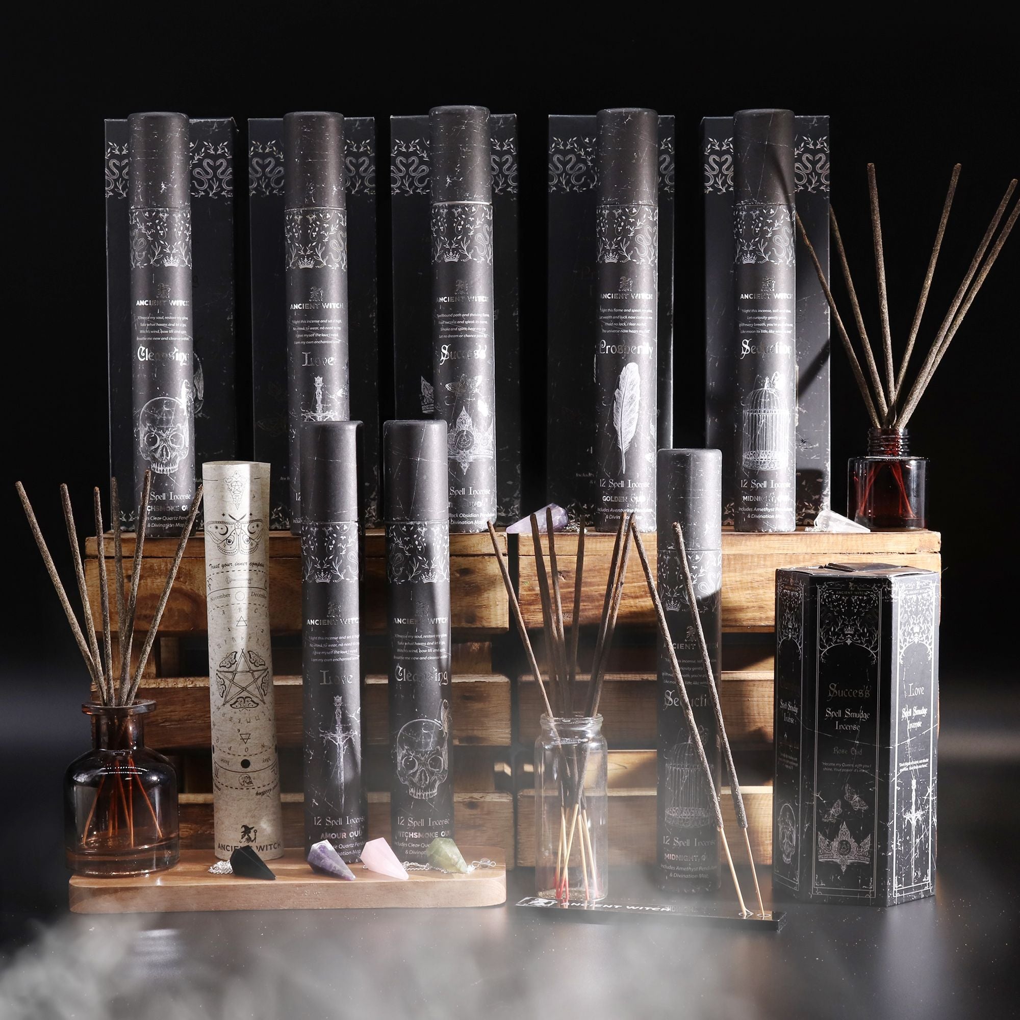 Incienso con forma piramidal - Set de 5 aromas y hechizos de brujas antiguas